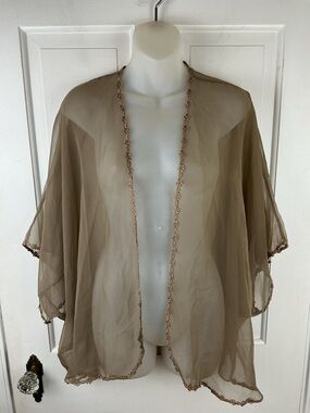 Intime of California Open Sheer Kimono Lingerie Vintage Sz S